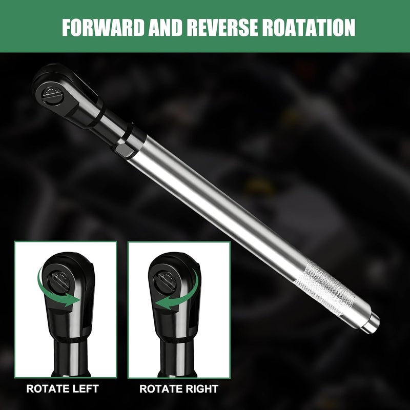KCTXIPE Offset Extension Wrench for electric drill,1/2" Drive Impact Wrench Extender with 3/8",1/4" Drive Adapters for Tight Spaces packing in blew case - Image 5